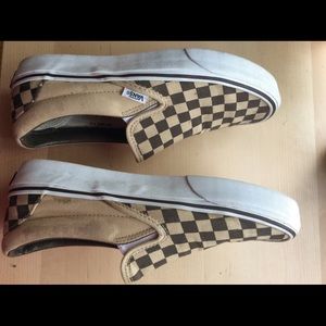 Checkered slip on vans
